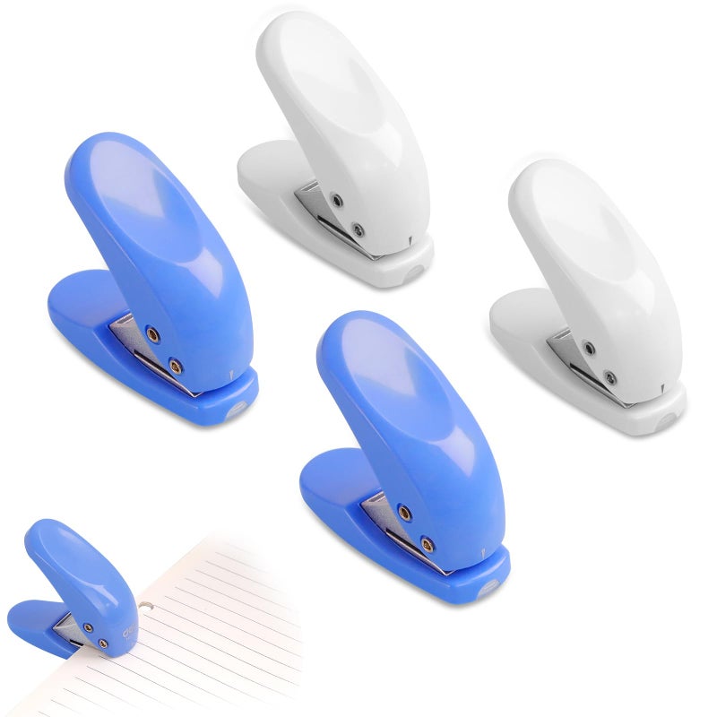 MOAMUN 4PCS Mini 1-Hole Paper Hole Punch, Handheld Portable Puncher,10 Sheets at One Time, Random Color - Image 2